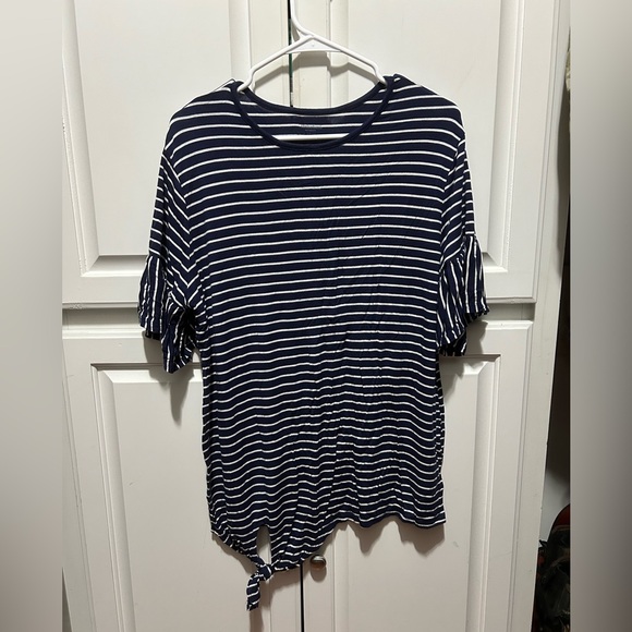 Motherhood Maternity. Navy blue with stripes. Large. - Picture 1 of 3